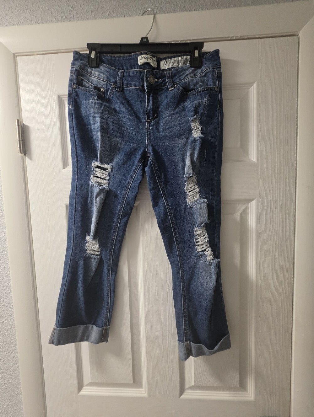 Indigo Reign Distressed Blue Women’s Jeans - Casual Ripped Denim